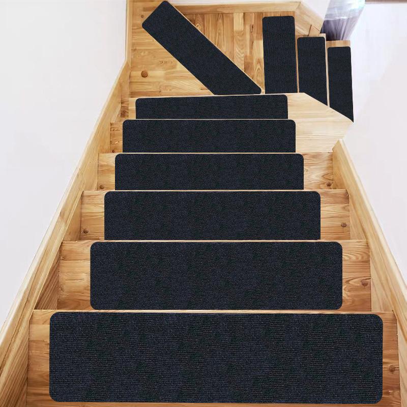 

1 Piece 55x20cm Self-adhesive Step Staircase Area Rugs Non-Slip Wear-resistant Stair Tread Mat Floor Protector Carpets Door Mat 55x20cm чорний