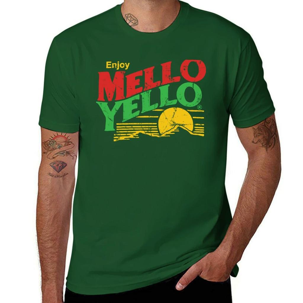 Enjoy Mello Yello vintage TShirt oversized t shirt boys animal print funny gifts cotton man tshirts mens t shirts