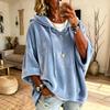 Women's 3/4 Sleeve Velvet Hoodie Color Casual Pullover Top