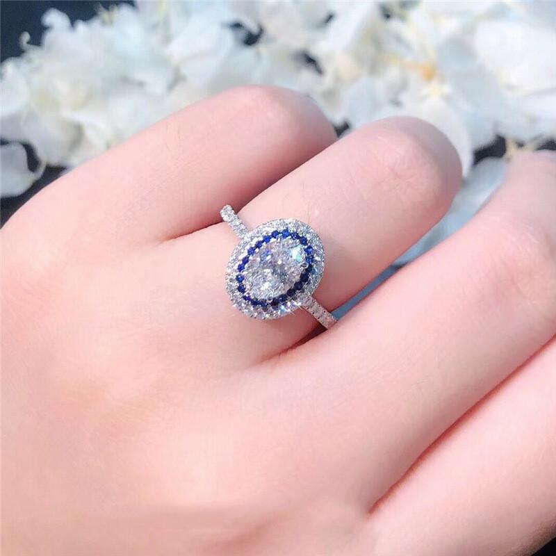 CopperShiny Oval Cubic Zirconia Ring For Women Engagement Wedding Luxury High Quality Fine Jewelry