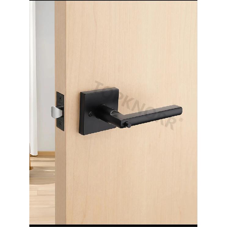 Home Use 304 Stainless Steel Square Handle Door Lock Magnetic Absorption Keyless Indoor Bathroom Silent Door Knob Lock