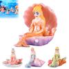 Scenografie Ecologică Subacvatică Mini Figurină Sirena, Ornament Coajă de Rășină pentru Canapea, Stil Mediteranean Zână Figurine Decorative Ocean Accesorii Grădină