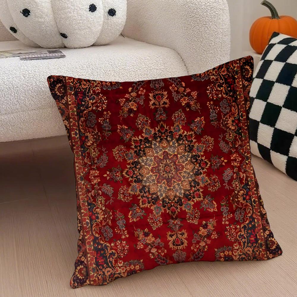 Elegant Kulturell Konst Vintage Persisk Stil Kuddfodral Kuddeöverdrag Dold Knapp Hållbar Polyester Stolskudde