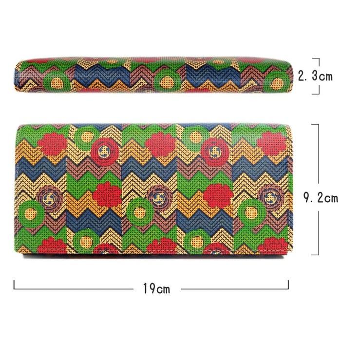[Inden-ya] Wallet 5740 Bundle Josha Pattern 9.2cm x 19cm x 2.3cm, 1 Bill Compartment, 12 Card Slots, Beige