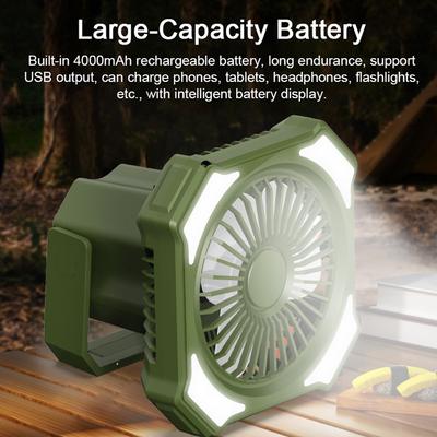 Multifunctional Camping Fan with LED Light USB Battrey Operated Fan Ceiling Tent Light Portable