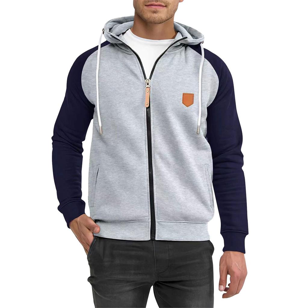 Men'S Zipper Jacket, Casual Retro Long Sleeved Cardigan Jacket
