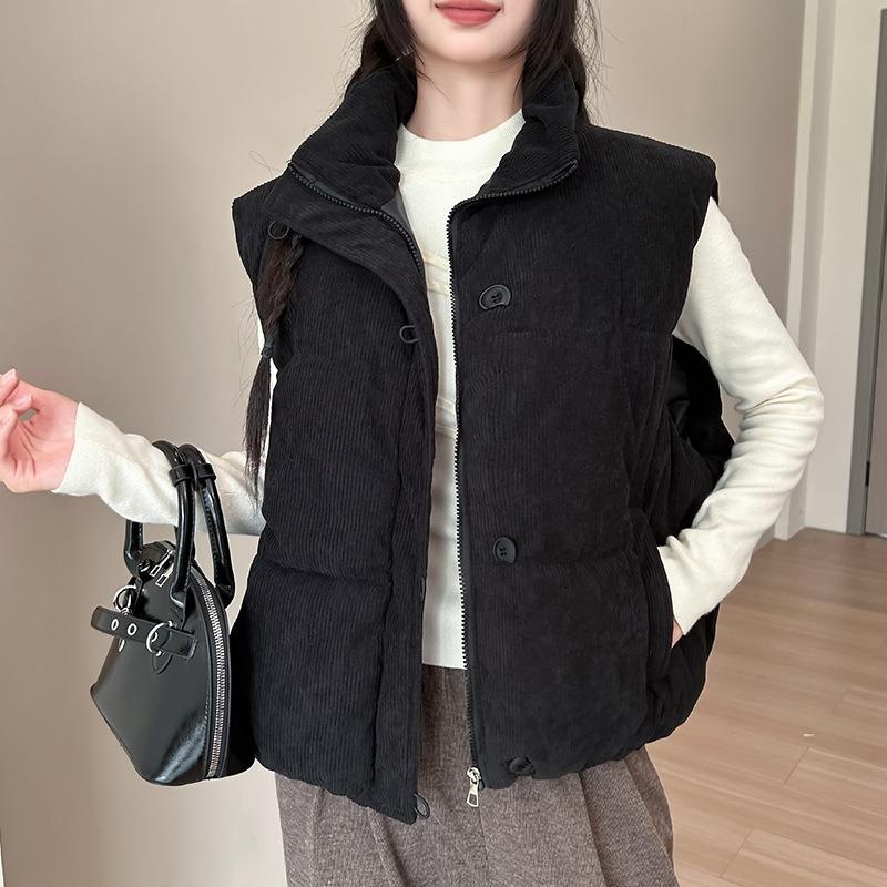 Corduroy Short Cotton Vest Women Wear In Autumn and Winter New Loose Vest Vest Jacket