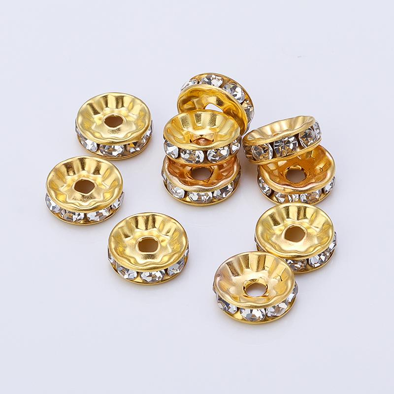 Louleur High Quality Rhinestone Crystal Beads Rondelle Loose Spacer Beads For DIY Jewelry Making Accessories Supplie Wholesale