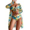Women's Sexy Split Print Swimsuit Long Skirt Set (3 Sets)