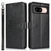 For Google Pixel 8 Case Textured Leather Wallet Phone Cover with Strap