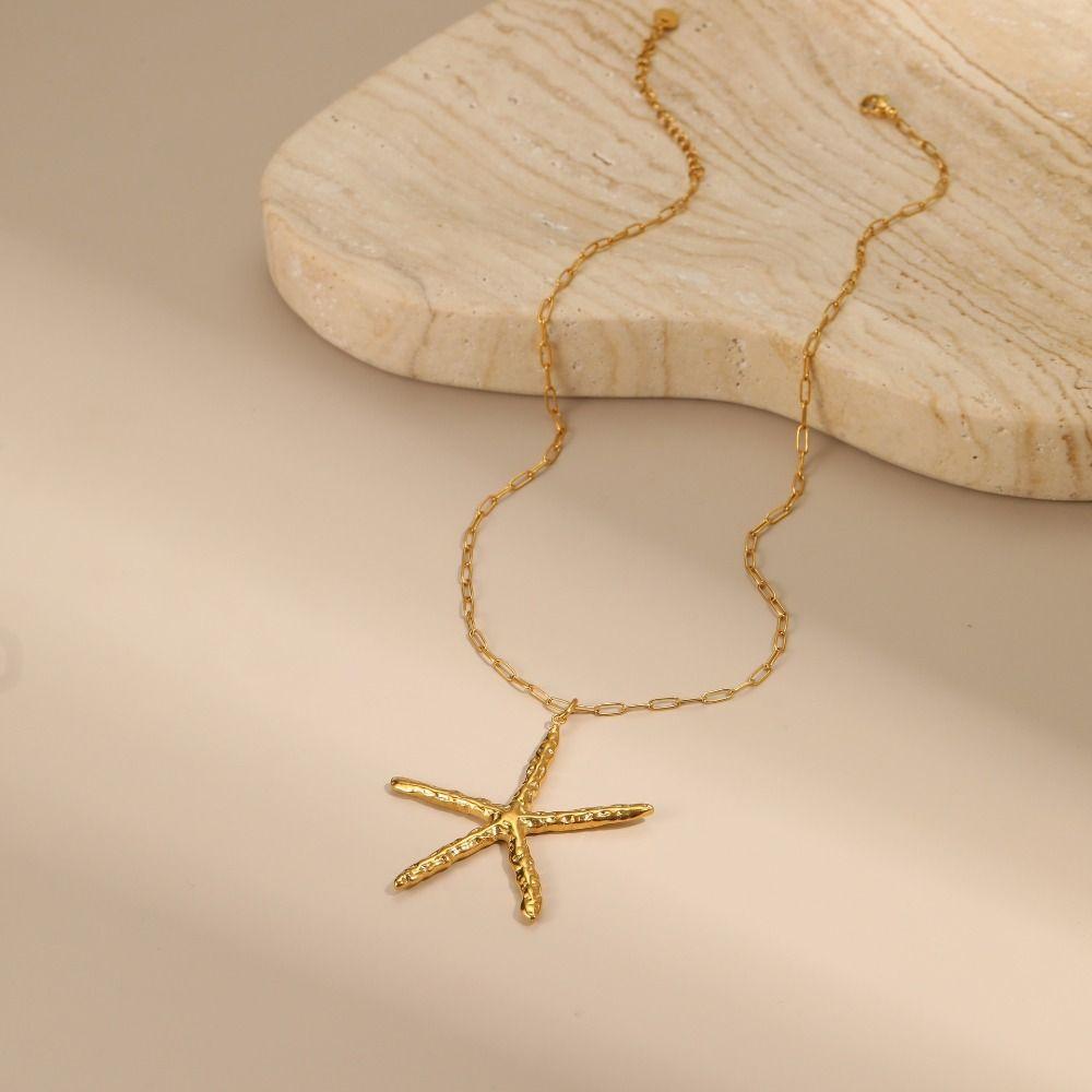 Big Pendant Starfish Pendant Necklace Multi-pendant Jewelry Set Star Necklace Summer Holiday