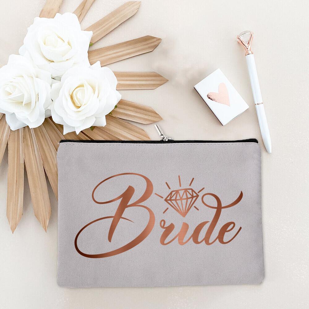 Team Bride Makeup Bag Bachelorette Party Cosmetic Bags Purse Bridesmaid Toiletries Organizer Pouch Wedding Bride Shower Gifts