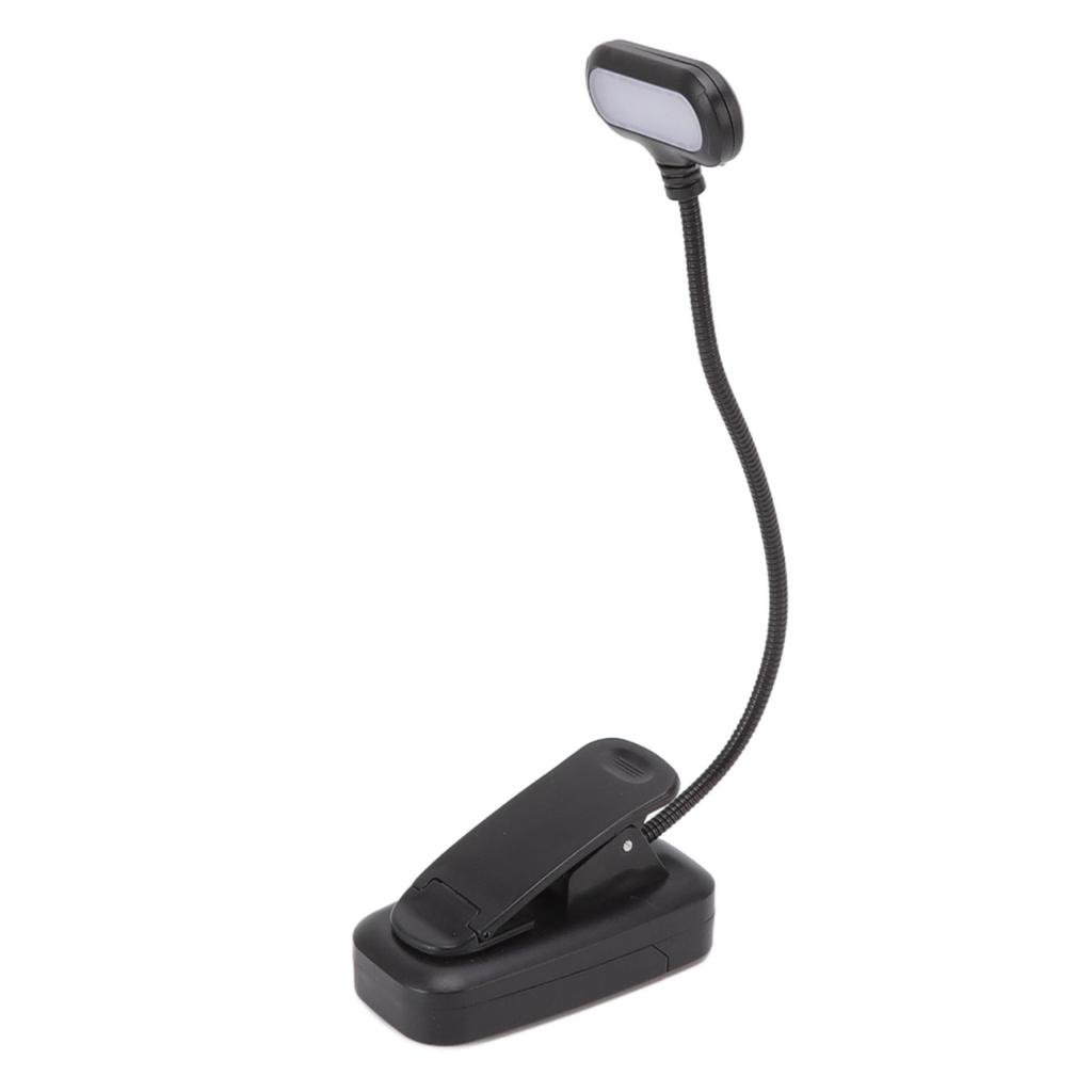 LED Clip On Reading Light Eye Protection 3 Level Brightness Flexible Neck Portable Book Night Light for Home Travel