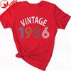 Ladies 2026 Vintage 40th Birthday Gifts For Wounisex 1986 Mum Dad Shirt Hipster Street Fashion Casual Style Printed Tshirt Tops