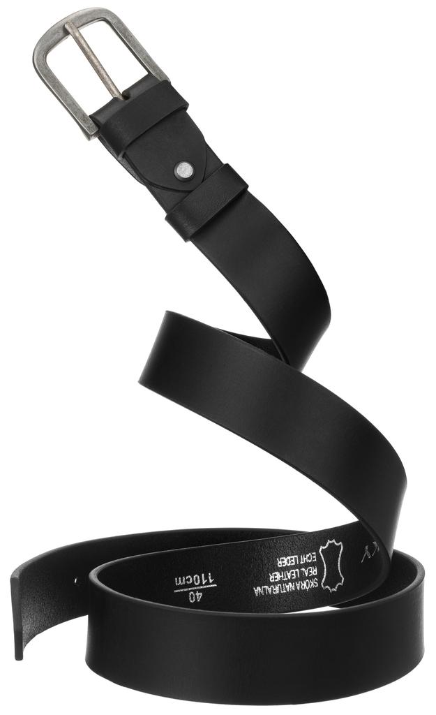 Wide leather belt R-PS-01-100-3330 Black