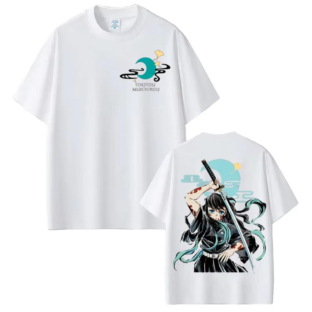 Anime Muichiro Tokito Graphic Print T-Shirt Men's Women Aesthetic Fashion Clothing T-shirt Casual Cozy Cotton Oversized T Shirts