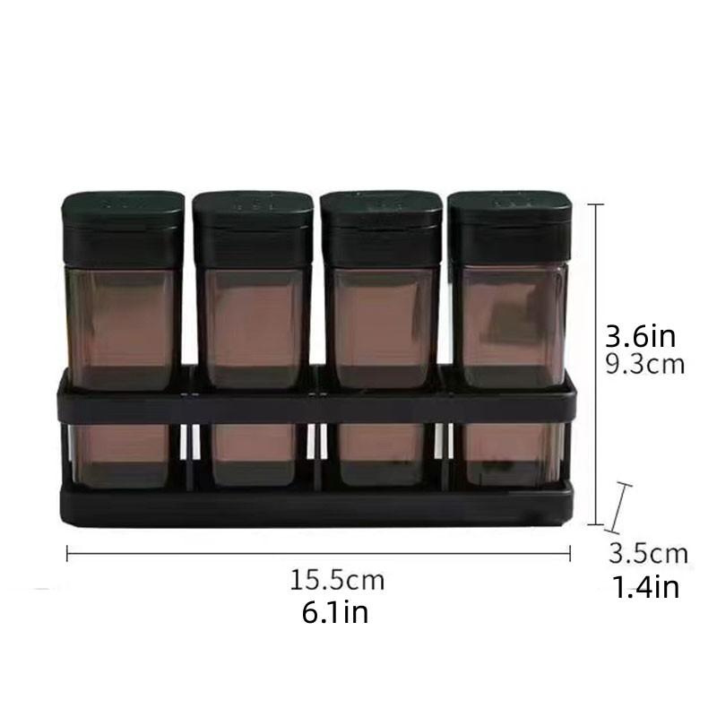 Four-grid Integrated Barbecue Spice Bottle Household Combination Set Spice Jar Kitchen Sealed Moisture-proof Spice Bottle