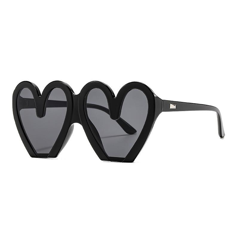 Unisex Heartshaped Fashion Sunglasses With Uv400 Blocking For Travel And Outdoor Activities чёрный