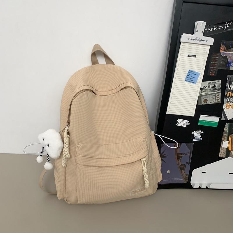 Little Fresh and Artistic Girl Backpack Junior High School Students High School Students Plaid Lightweight School Bag Large Capacity Backpack