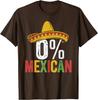 0 Percent Mexican Funny Sombrero Cinco De Mayo Graphic Print Cotton T-Shirt Men Casual