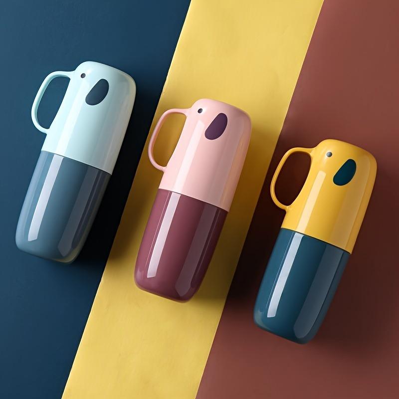 1pc Travel Toothbrush Organizer - Compact Kit with Toothpaste Holder & Rinse Cup | Bathroom Essentials for Camping/School Use