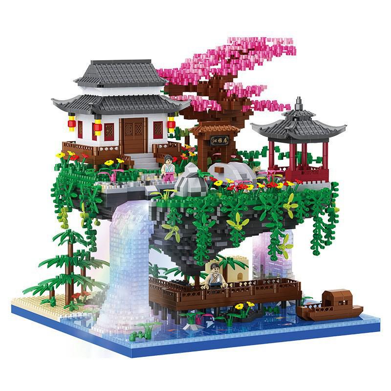 Lego-Compatible Taohuatan Guanghan Palace Building Blocks - Challenging Micro-Particle Set for Girls