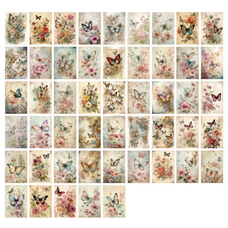 100 Sheets Scrapbooking Backgrounds Paper Aesthetic Decorative Paper for Journaling Card Making Gift Wrapping Decoration