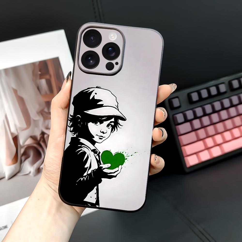 Graffiti-Künstler B-Banksy Handyhülle Für iPhone 16 15 14 13 12 11 PRO MAX PLUS Mini TPU Weich Hautfreundliche Hülle