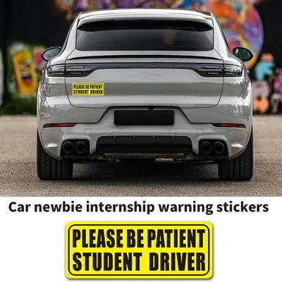 Student Driver Magnet 23x9cm Please Be Patient Reflective Sticker New Driver Bumper Magnet Safety Warning Sign Magnetic Decals