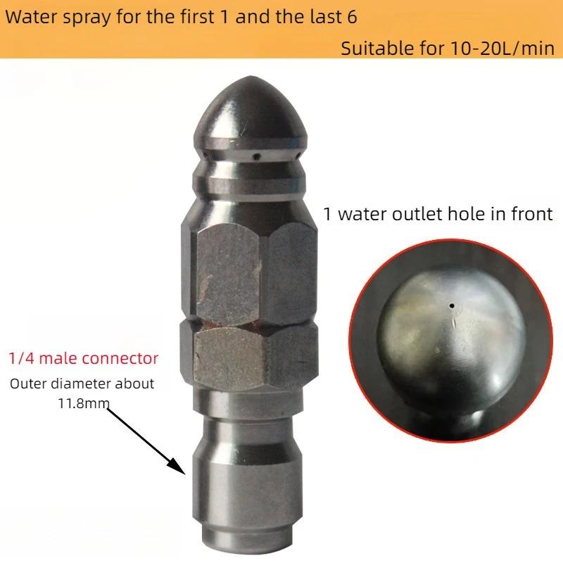 Pressure Washer Sewer Jetter Nozzle with Stainless Steel Mini Compact Durable Sewer Jet Nozzle Pressure Drain Jetter Hose Nozzle