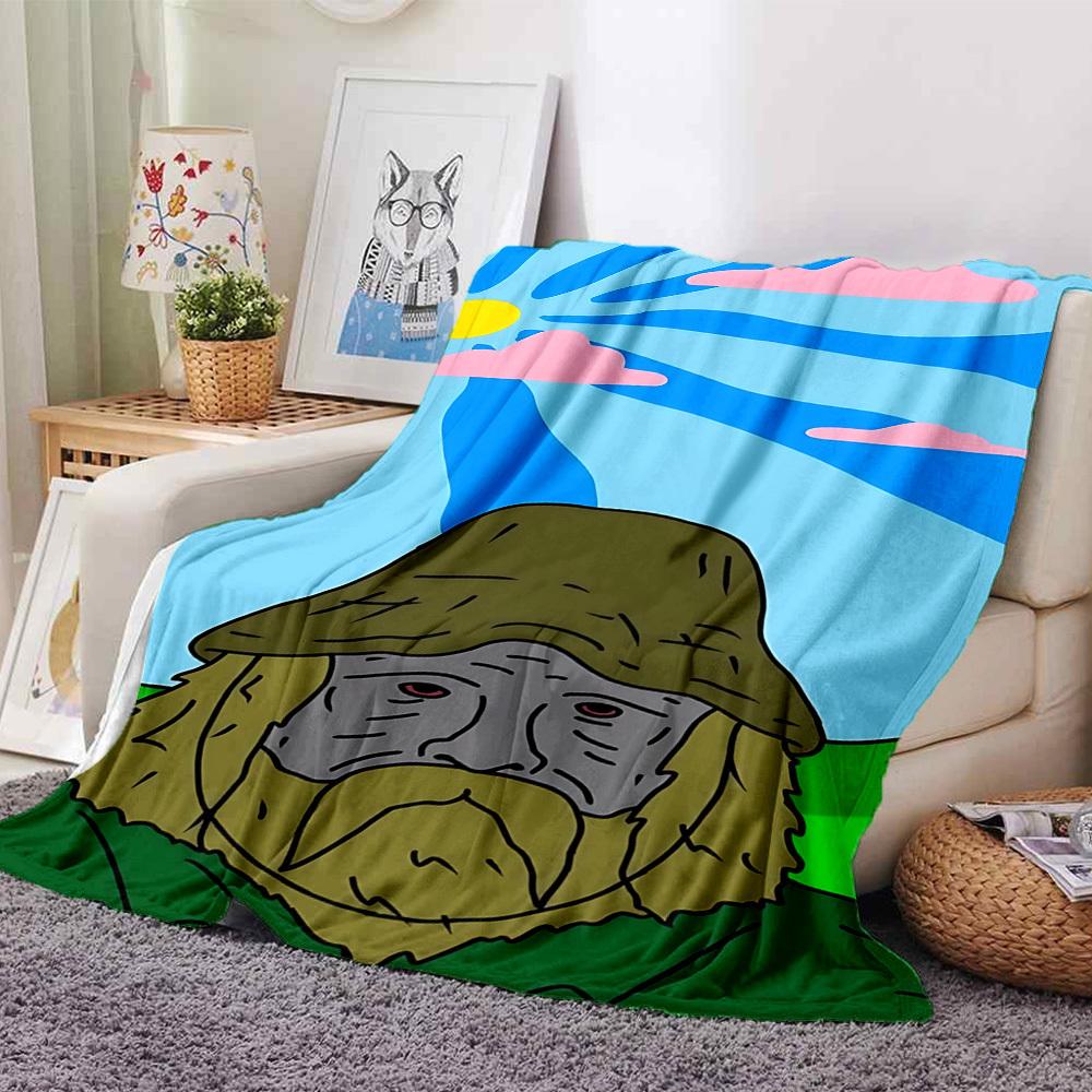 

1pc man hooded Soft Warm Throw Blanket Nap Blanket For Couch Sofa Office Bed Camping Travel,Comfortable 80cmx120cm