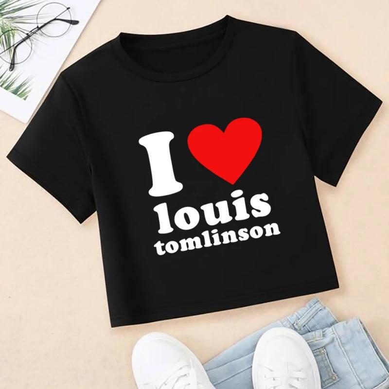 European and American Summer New Round Neck Pullover Short Sleeve Letter Multi-picture Printing Off the Navel European and American Women's Top T-shir