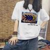 Women's Short-Sleeve White T-Shirt - Spring & Summer 2023 Trendy Loose Fit with Round Neck & Graphic Print