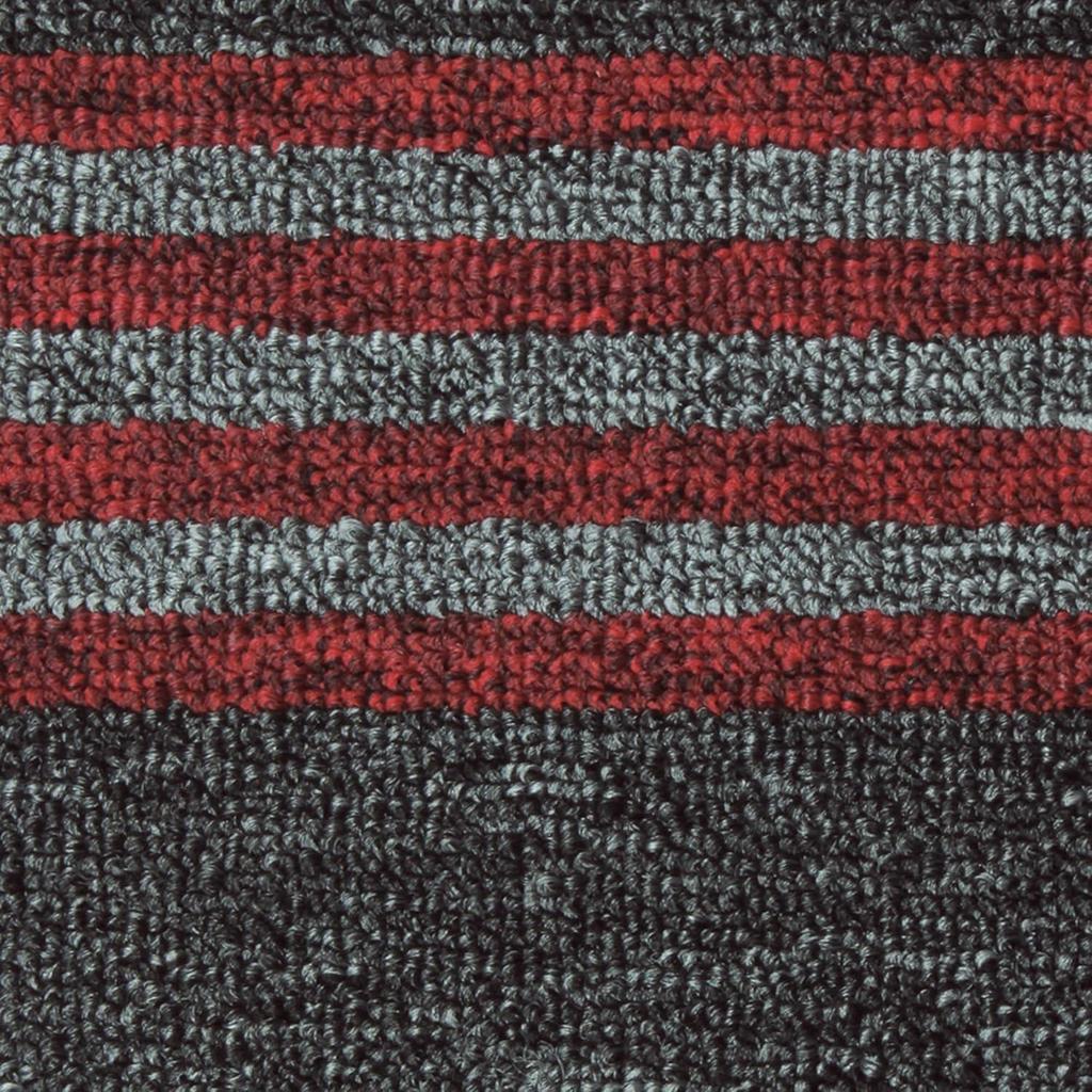 Soft Anti Slip Door Mat Set of 1, Anti-Skid Nylon Bathroom Mats Water Soak, 57 X 37 Cm, Charcoal Black Stripes Design