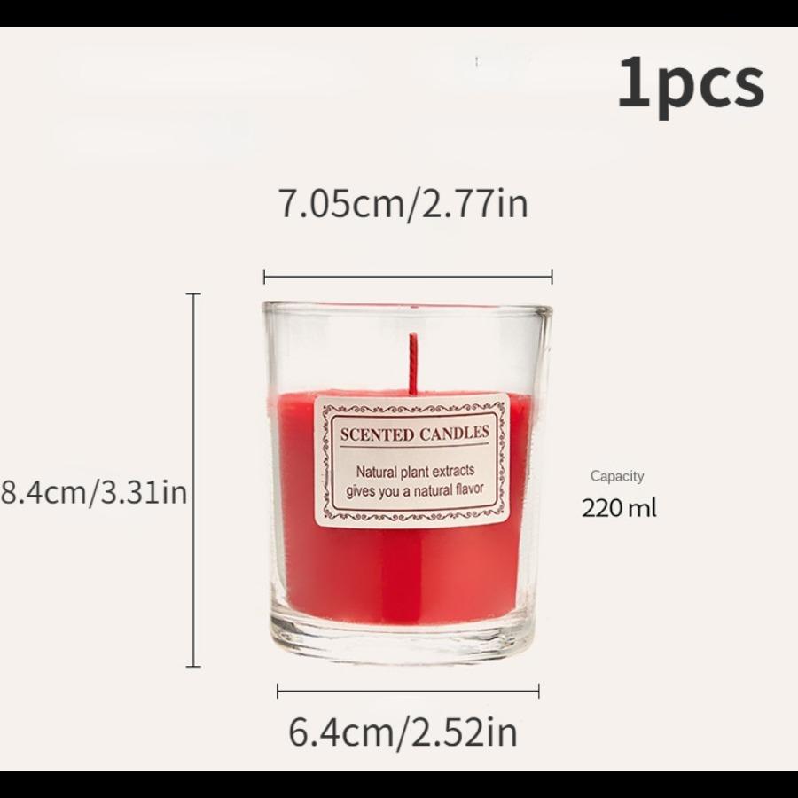1pc Large Glass Cup Romantic Festival Atmosphere Scented Candle Graduation Season Gift Soy Wax Aromatherapy Fragrance Candle