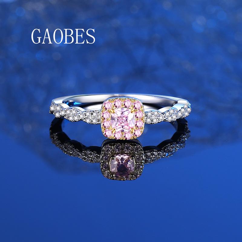 

Elegant 925 Sterling Silver Gold-Plated Pink Simulated Diamond Ring with Beaded Edge Size 7 розовый/алмаз