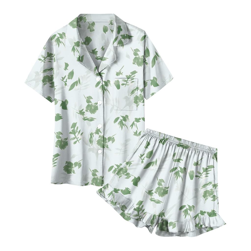 Children's Home Clothes Pajamas Set Short-sleeved Top Shorts Two-piece Set Outer Wear Play Cardigan Clothes