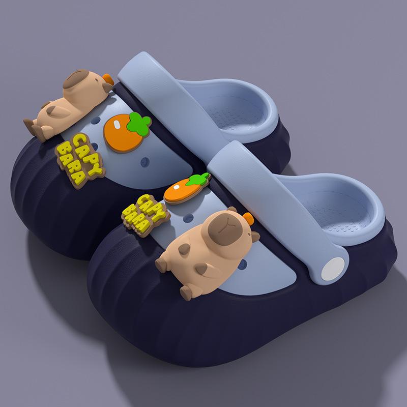 

3D Capybara children s clogs, new summer model for boys, slip-resistant slippers with a comfortable feel, sandals for baby girls 15CM темно-синий
