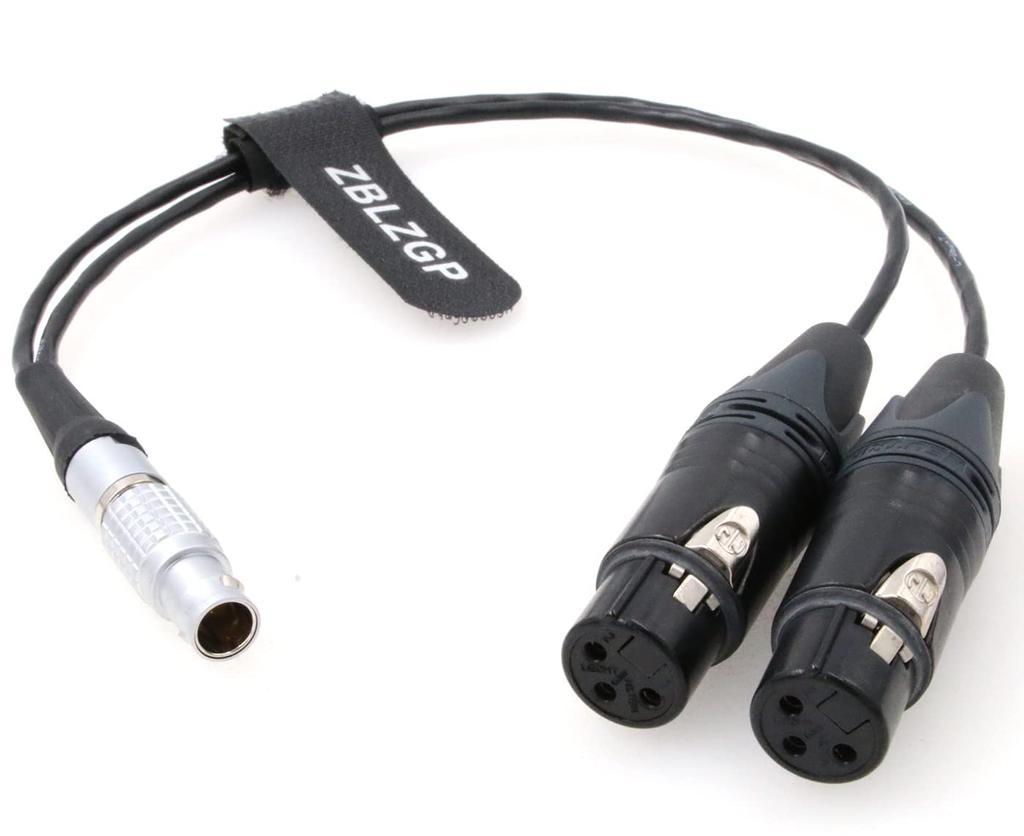ZBLZGP Audio Breakout Input to Dual XLR Female for Atomos Shogun Flame Monitor Recorder Plug Cable, 10-Pin 3-Pin (Straight Cable)