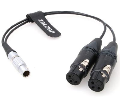 ZBLZGP Kabel Rozdzielający Audio Wejście na Podwójne XLR Żeńskie do Monitora Nagrywającego Atomos Shogun Flame, 10-Pin 3-Pin (Kabel prosty)