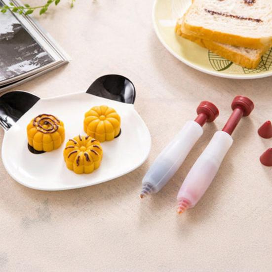 Backdekorationsstift Verdickter Silikon-Spritzbeutelstift Wiederverwendbarer Schokoladen-Marmeladen-Dressingstift für Backen und Salat