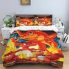 Cute Cartoon Charizard-Themed Bedding Set, featuring a soft duvet cover and pillowcases—perfect for teenagers, children, and mor