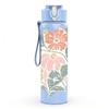 1PC Vintage Soft Floral Bouquet Print 750ml Color Plastic Sports Water Bottle Leakproof Flip Straw Lid Suitable for Sports Office Home Use