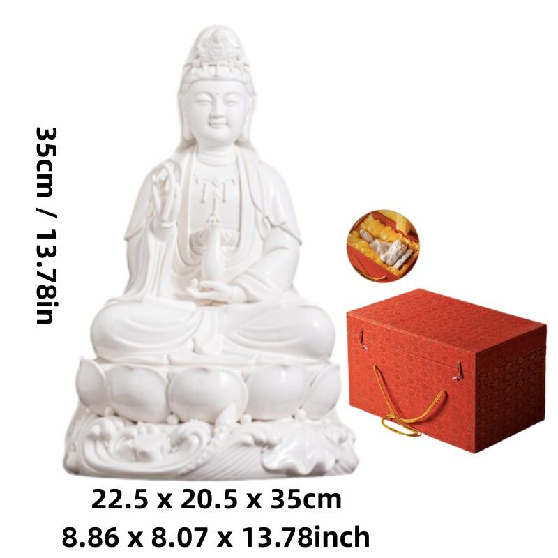 Buddhism Efficacious Protection High Grade Ceramic Porcelain Guanyin Avalokitesvara Buddha God HOME Shrine Altar FENG SHUI Statu