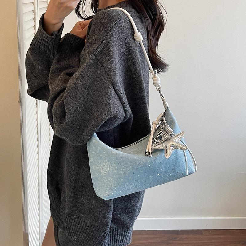Denim bag women's large-capacity new summer versatile casual niche shoulder messenger bag dumpling bag
