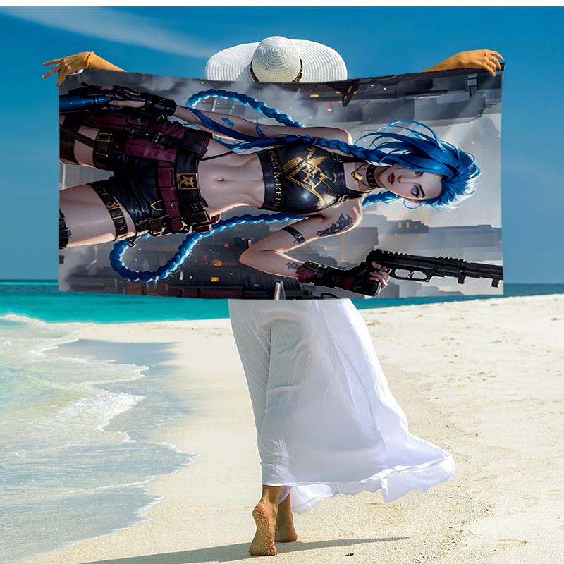 Ultra-Soft Beach Towel with Jinx Theme,Ideal for Pool - Camping, Diving - Perfect Travel Essential, Vibrant Beach Towel.