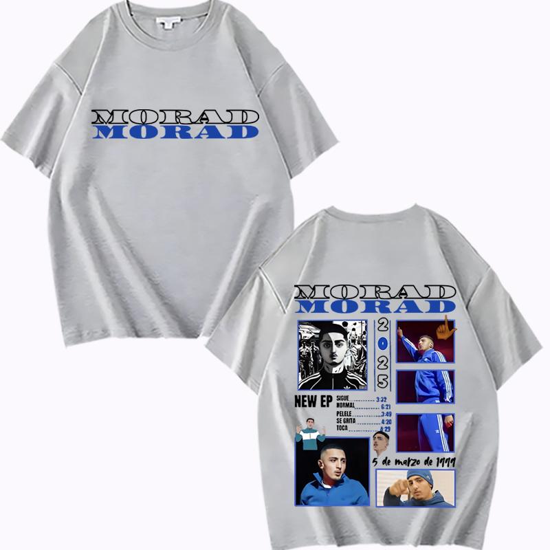 Rapper Morad MDLR 2025 Tour Merch Trička muži ženy Oversized 100% Bavlna Módní krátký rukáv Léto Unisex nadměrná velikost topy