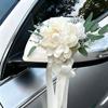 Wedding Car Decoration Flower Lotus Flower Rose Bowknot Decoration Artificial Floral for Home Vehicle Just Married Ornament