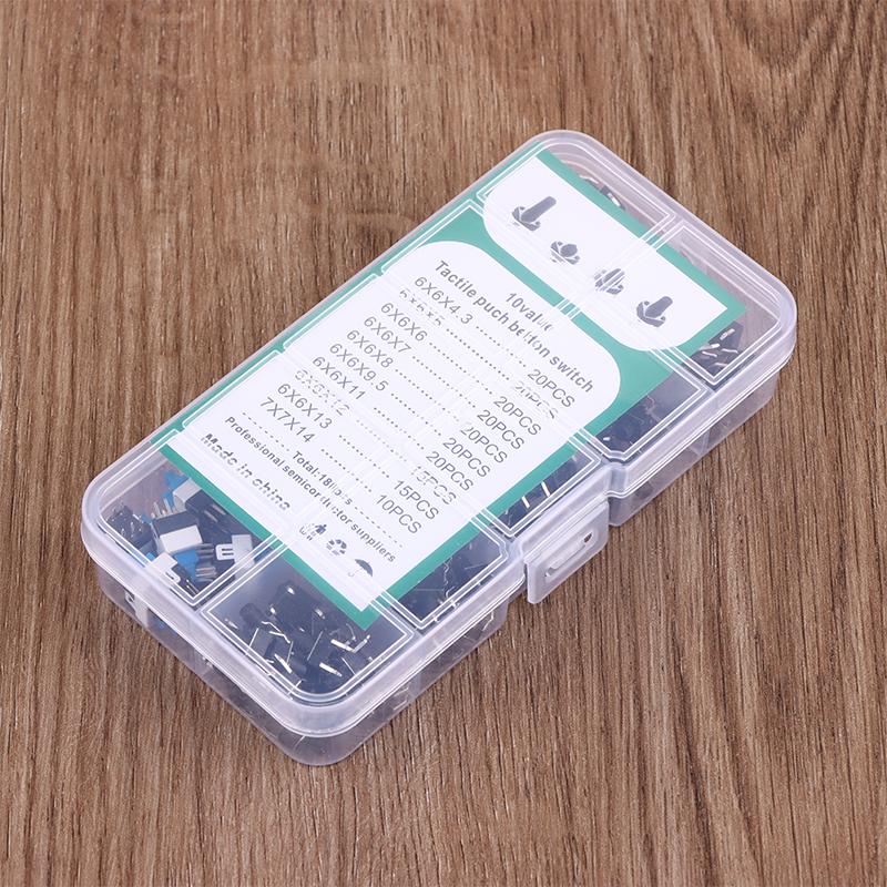 10 Valori 180 Buc Comutator Tactic Buton Apăsare Momentan Tactic Mini Comutator Kit 6*6 4.3-13Mm 7*7Mm Comutator Momentan