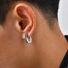 Pendientes de Aro Pequeños Huggie en Forma de U de Acero Inoxidable con Circonita Cúbica para Hombre, Aro Mini Lindo, Pendiente Pequeño Hipoalergénico